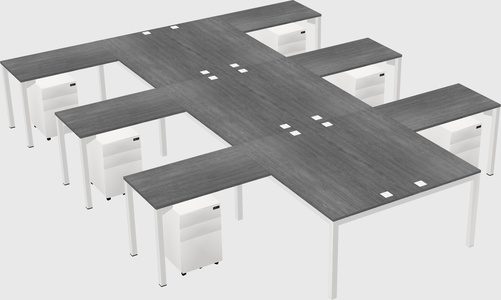 Shared l-shaped desk