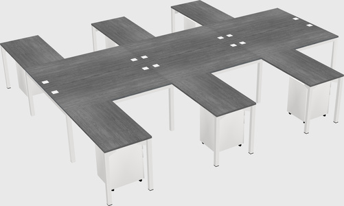 Shared l-shaped desk