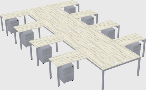 Shared l-shaped desk
