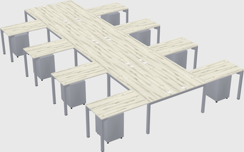 Shared l-shaped desk