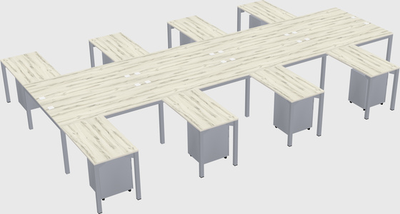 Shared l-shaped desk