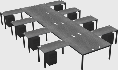 Shared l-shaped desk