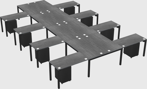 Shared l-shaped desk