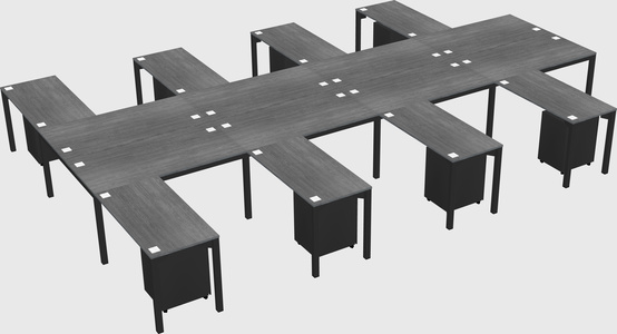 Shared l-shaped desk
