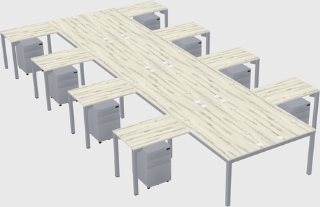 Shared l-shaped desk