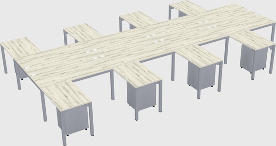 Shared l-shaped desk