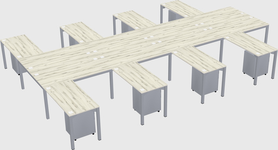 Shared l-shaped desk