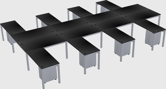 Shared l-shaped desk