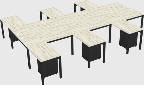 Shared l-shaped desk
