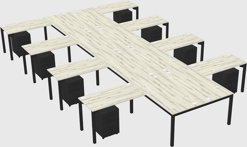 Shared l-shaped desk