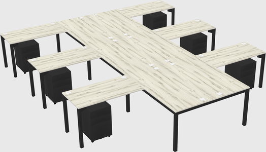 Shared l-shaped desk
