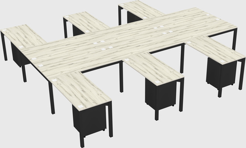 Shared l-shaped desk