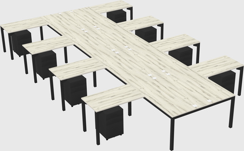 Shared l-shaped desk