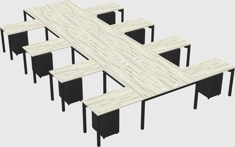 Shared l-shaped desk