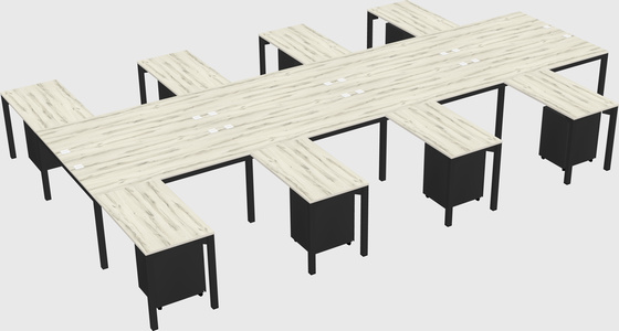 Shared l-shaped desk