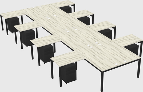 Shared l-shaped desk