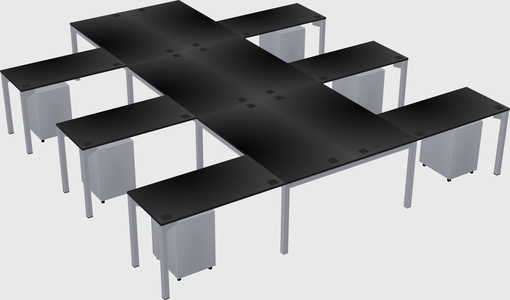Shared l-shaped desk