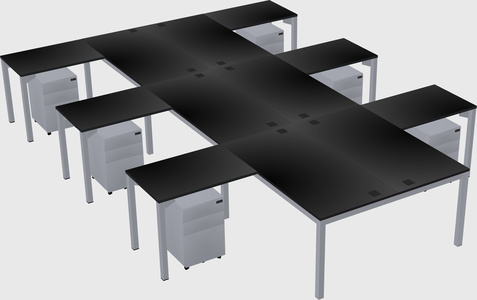 Shared l-shaped desk