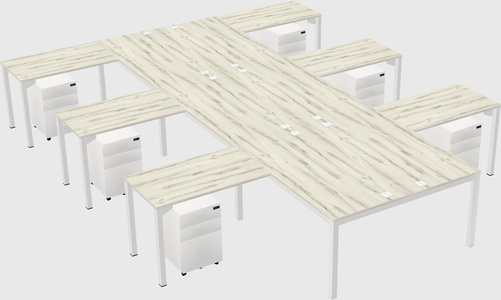 Shared l-shaped desk