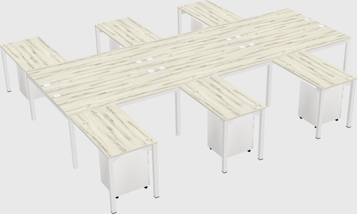 Shared l-shaped desk