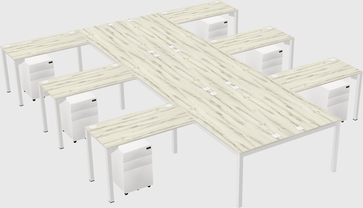 Shared l-shaped desk