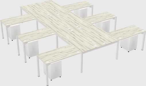 Shared l-shaped desk