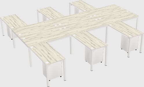 Shared l-shaped desk