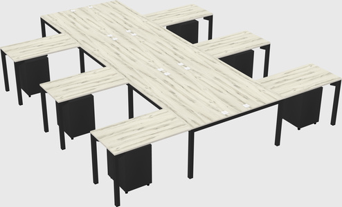 Shared l-shaped desk