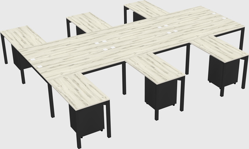 Shared l-shaped desk