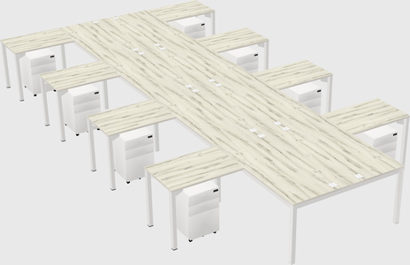 Shared l-shaped desk