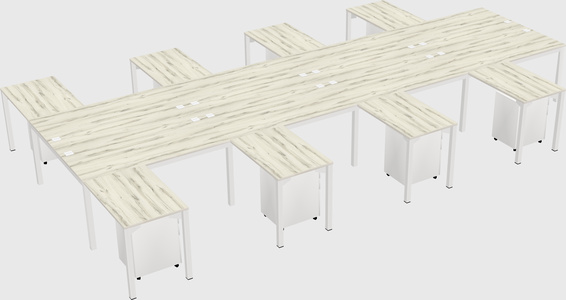 Shared l-shaped desk