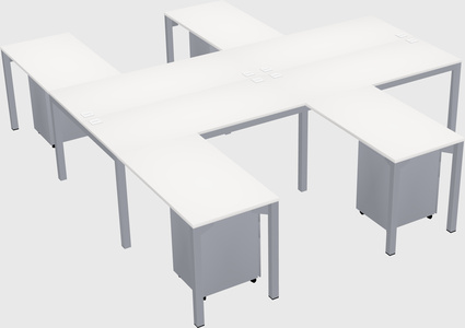Shared l-shaped desk