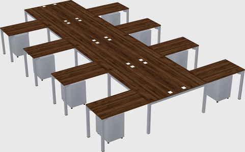 Shared l-shaped desk