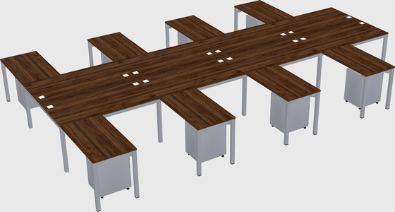 Shared l-shaped desk