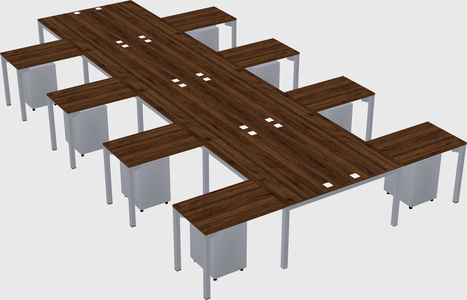 Shared l-shaped desk