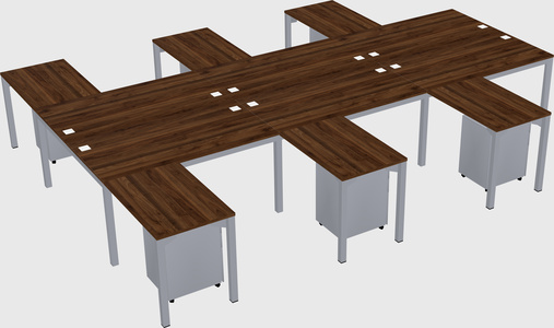 Shared l-shaped desk