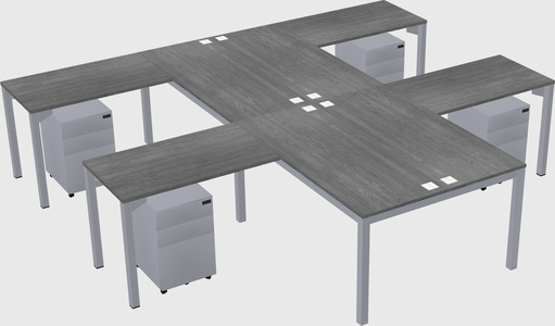 Shared l-shaped desk