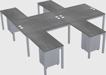 Shared l-shaped desk