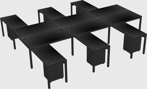 Shared l-shaped desk