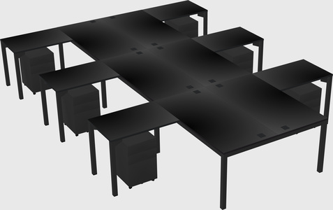 Shared l-shaped desk