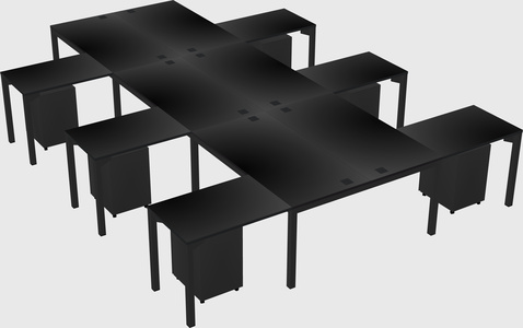 Shared l-shaped desk