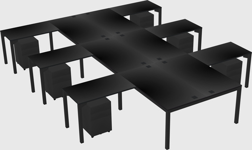 Shared l-shaped desk