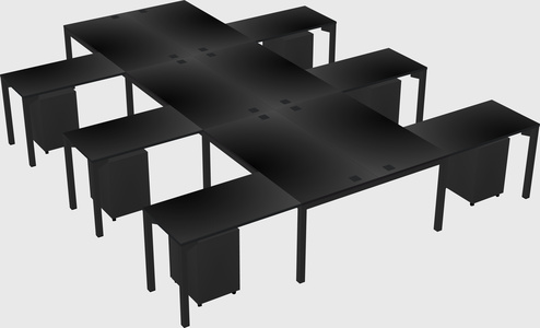 Shared l-shaped desk