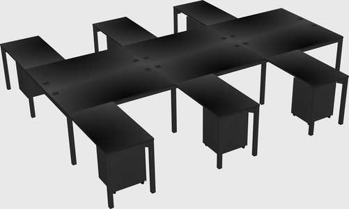 Shared l-shaped desk