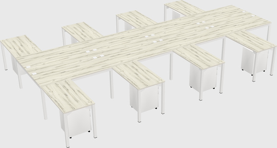 Shared l-shaped desk