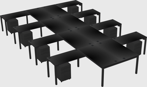 Shared l-shaped desk