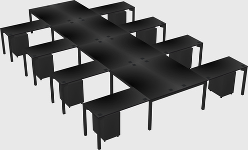 Shared l-shaped desk