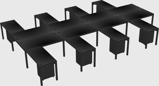 Shared l-shaped desk