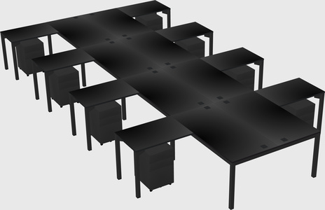 Shared l-shaped desk