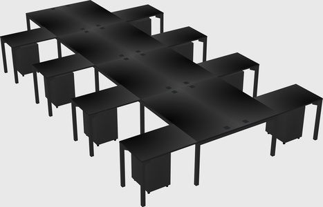 Shared l-shaped desk